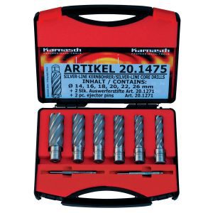 Coffret de fraises à carotter HSS-XEMetallkraft Silver…